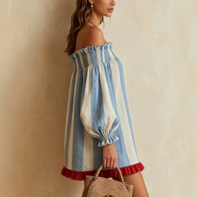 2026 Women Off‑the‑Shoulder Dr - Off Shoulder Puff Sleeve Sundress review and price