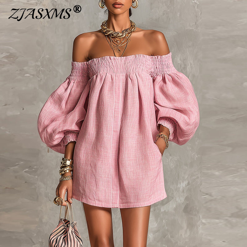 2026 Summer New Off Shoulder P - Off Shoulder Puff Sleeve Sundress review and price
