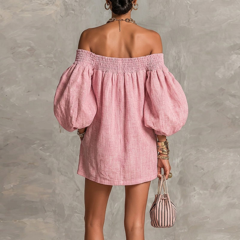 2026 Summer New Off Shoulder P - Off Shoulder Puff Sleeve Sundress review and price