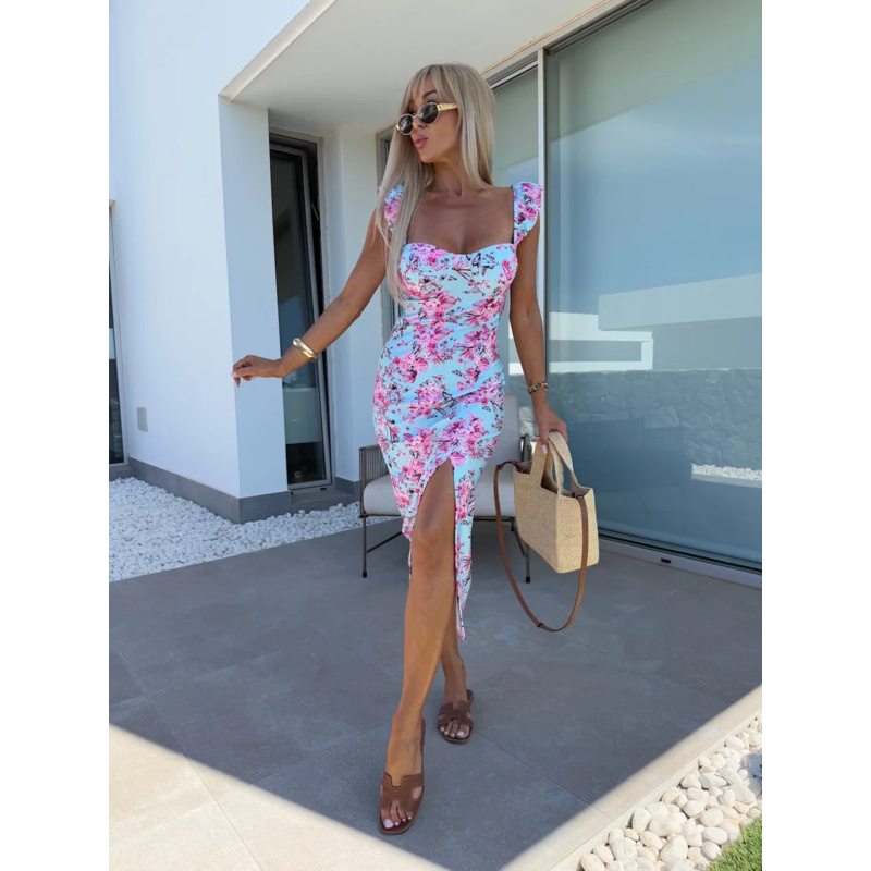 Women's Floral Ruffled Midi Dr - French Vintage Floral Midi Dress review and price
