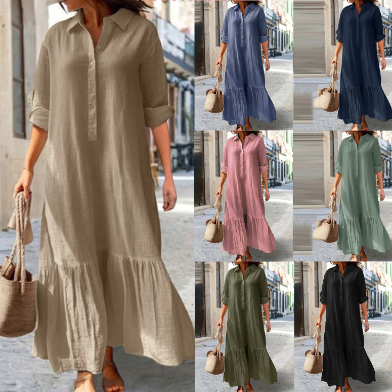 2025 Women's Linen Shirt Dress - Casual Loose Linen Shirt Dress review and price