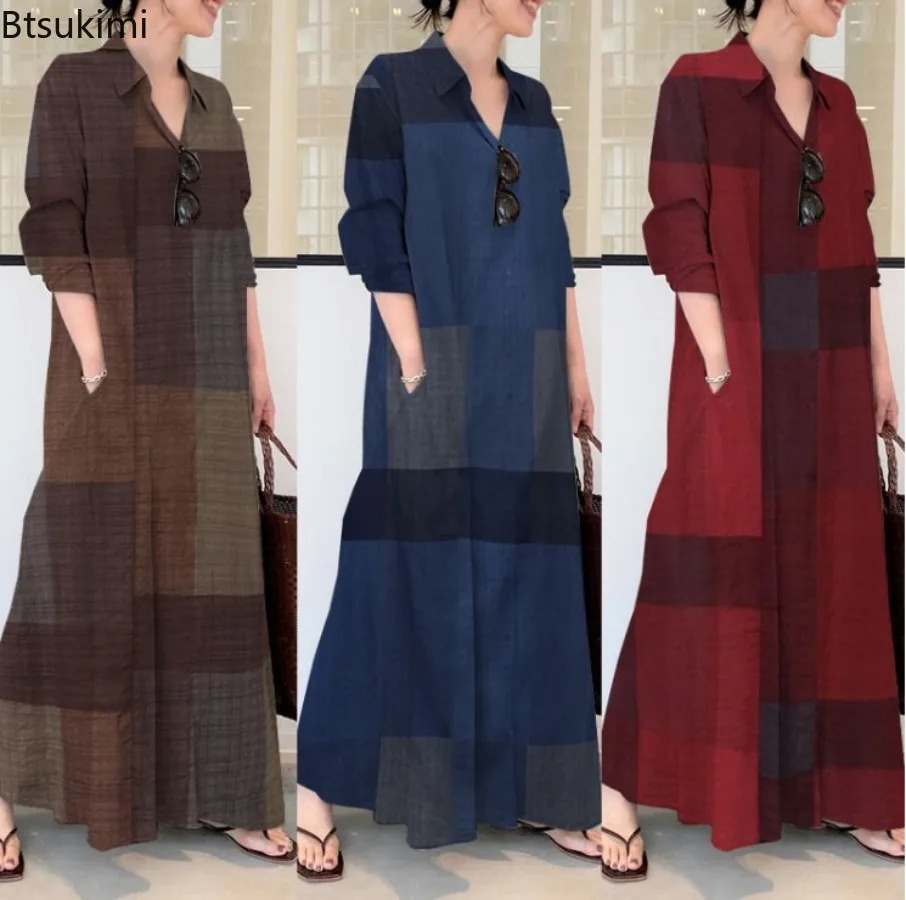 Fashion New Shirt Dress Women  - Casual Loose Linen Shirt Dress review and price