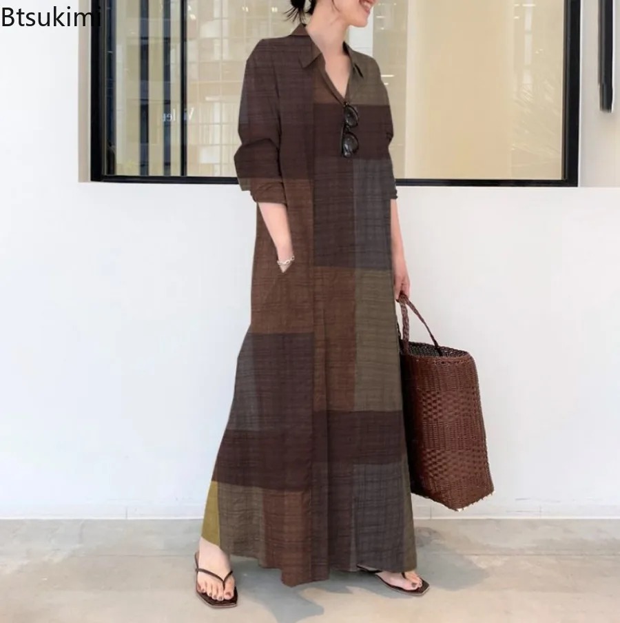 Fashion New Shirt Dress Women  - Casual Loose Linen Shirt Dress review and price