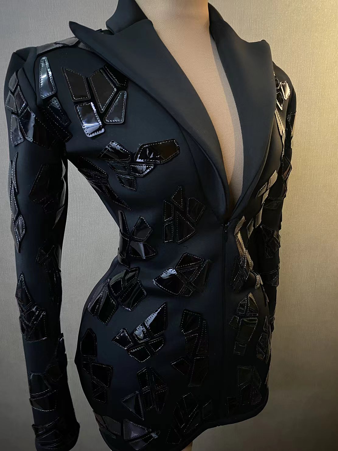 Luxury Women's Black Suit Dres - Sparkly Rhinestone Club Party Dress review and price