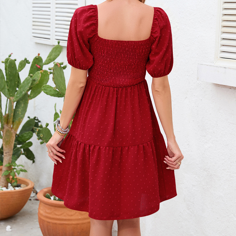 Elegant Women's Summer Short S - Off Shoulder Puff Sleeve Sundress review and price