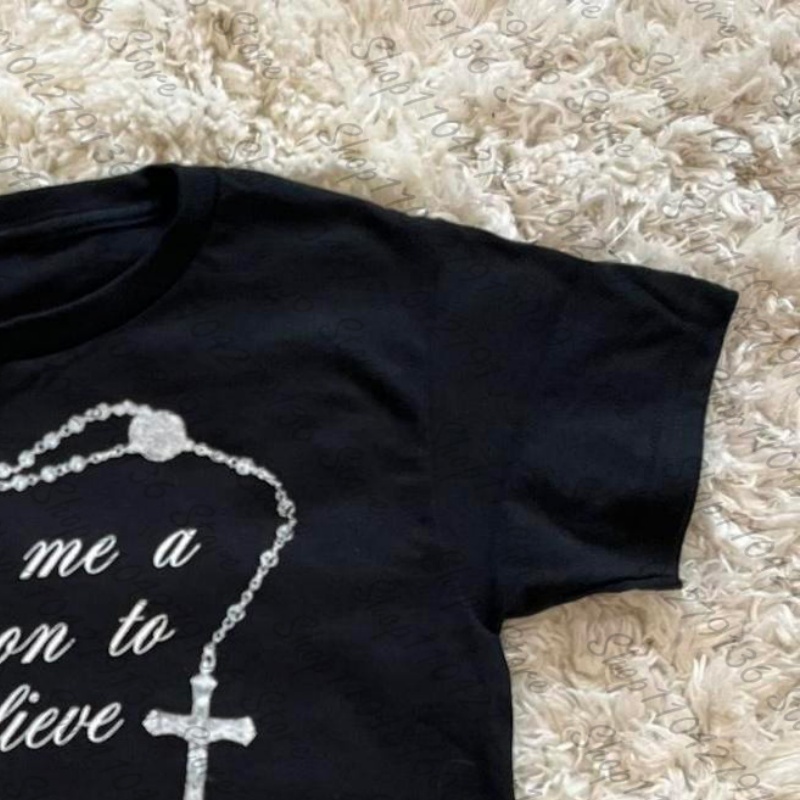 2000s Woman Clothing Y2K Cloth - Y2K Graphic Baby Tee Crop review and price