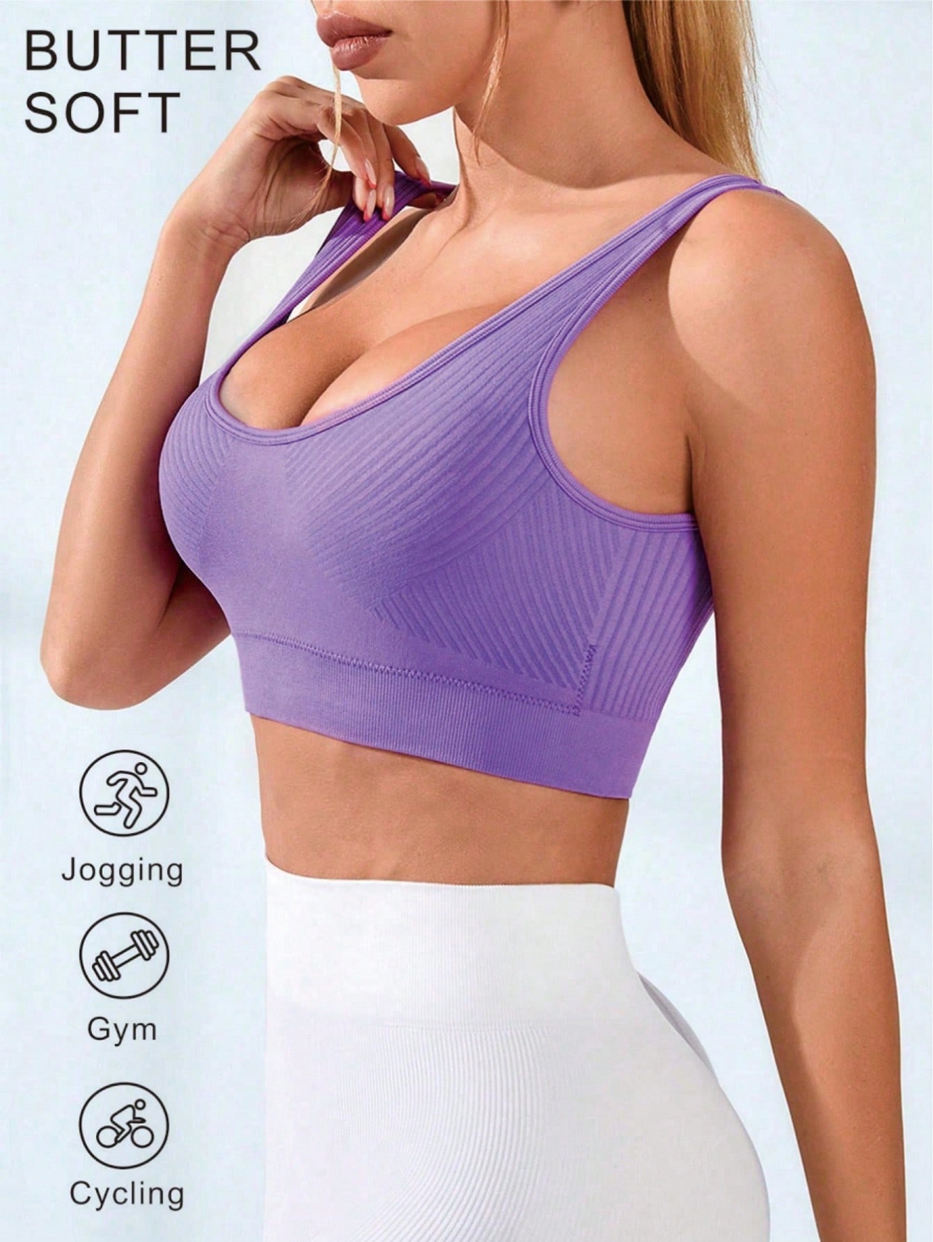 Women's Ribbed U-Neck Sports B - Seamless Ribbed Workout Tank Top review and price