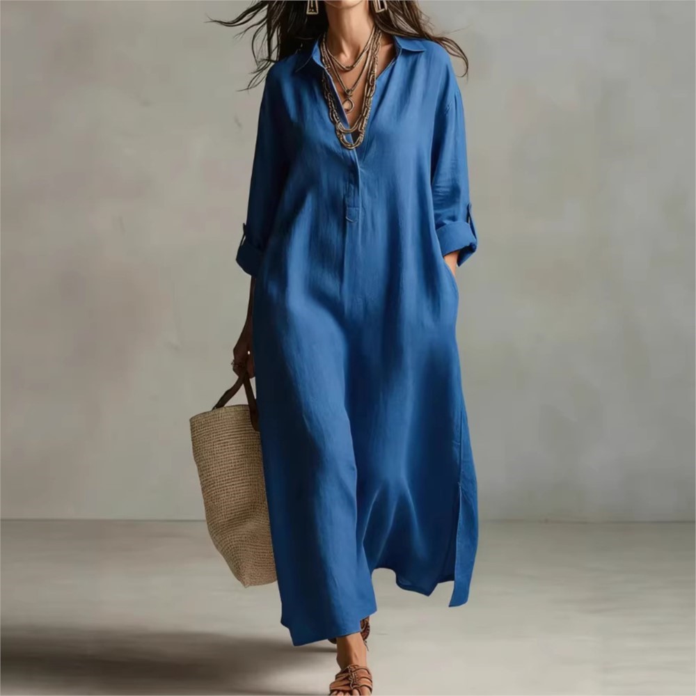 Women Vintage Linen Shirt Dres - Casual Loose Linen Shirt Dress review and price