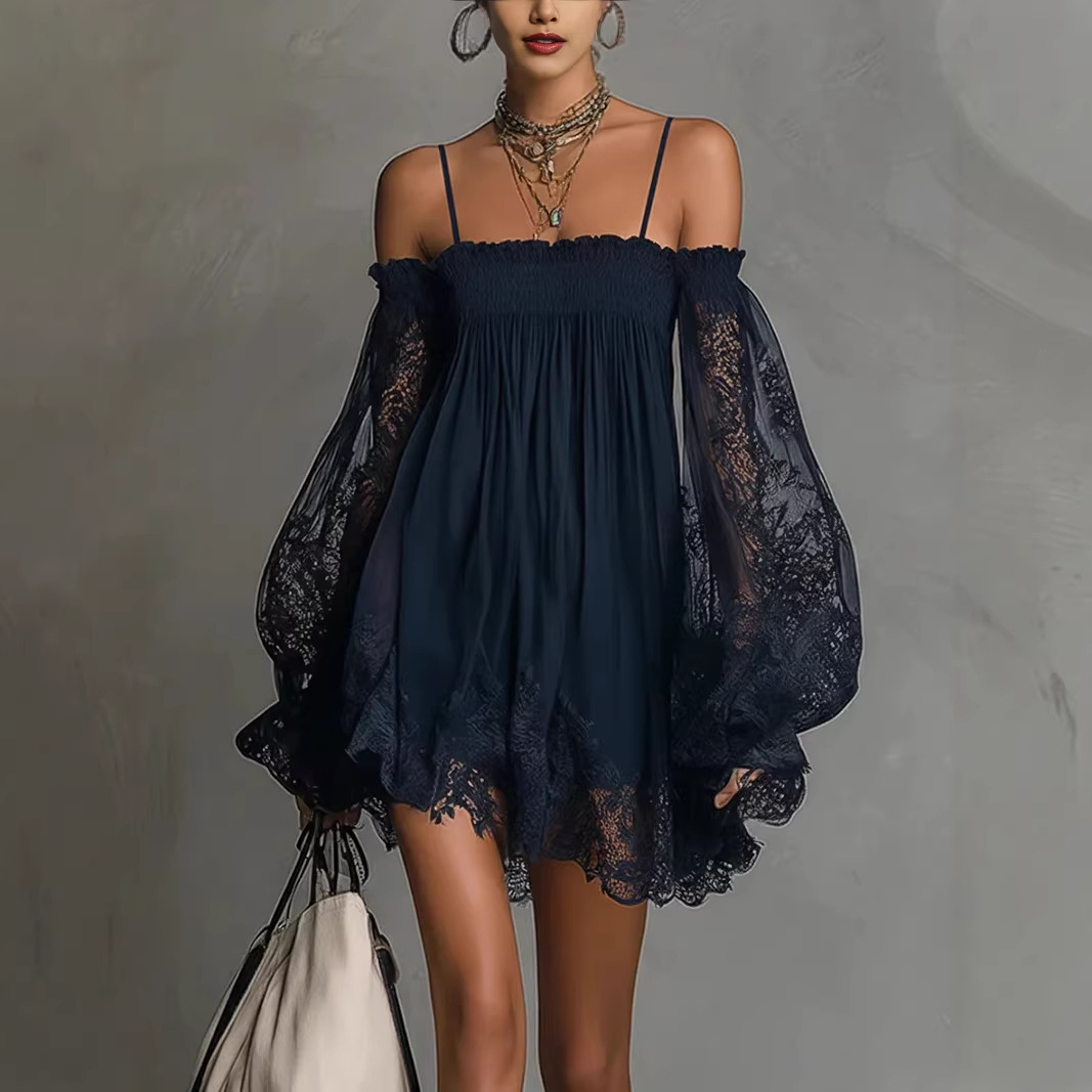 Off Shoulder Lace Mini Dress S - Off Shoulder Puff Sleeve Sundress review and price