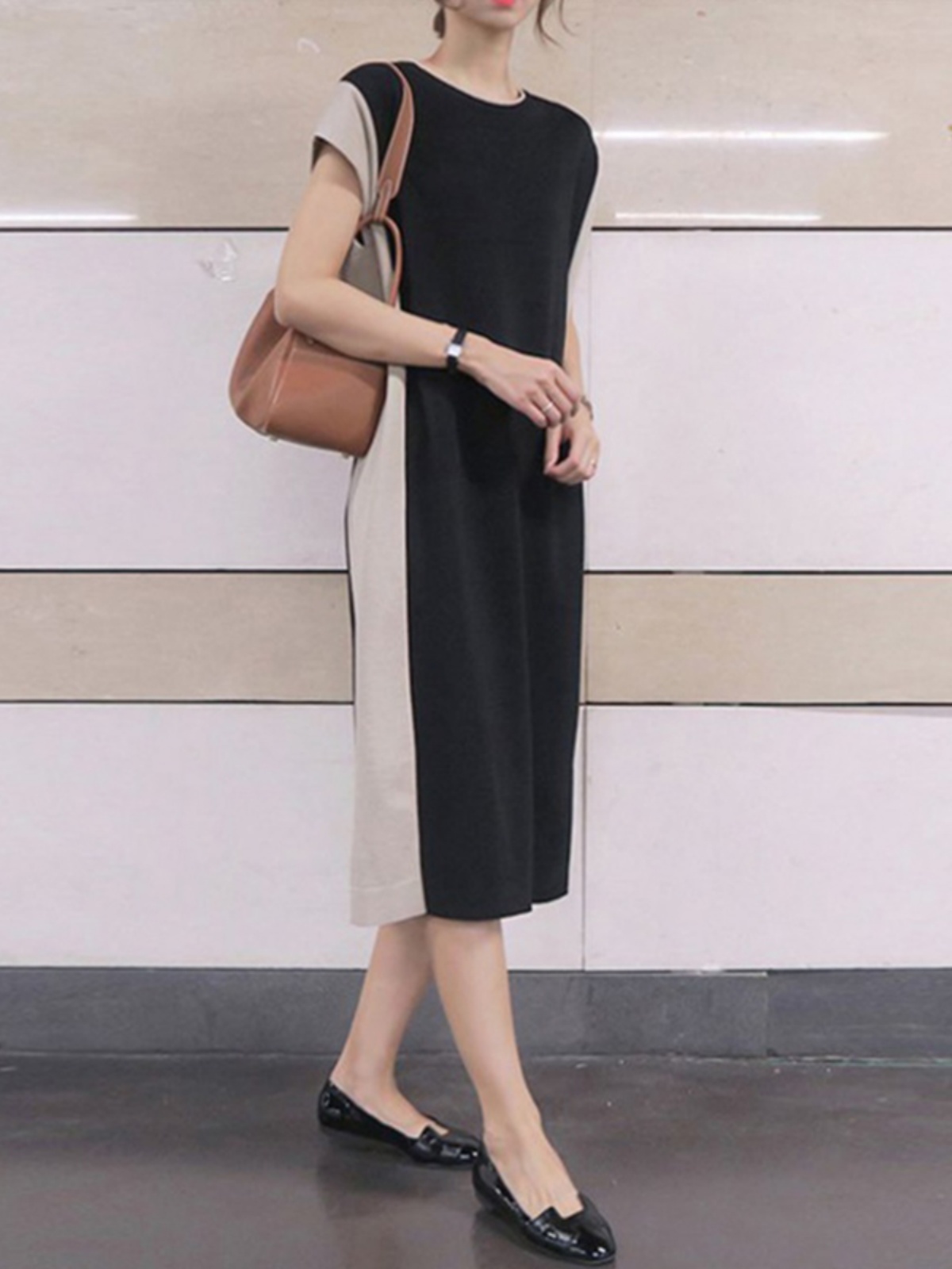 Slimming Effectiveness Mid-Len - Korean Style A Line Shirt Dress review and price