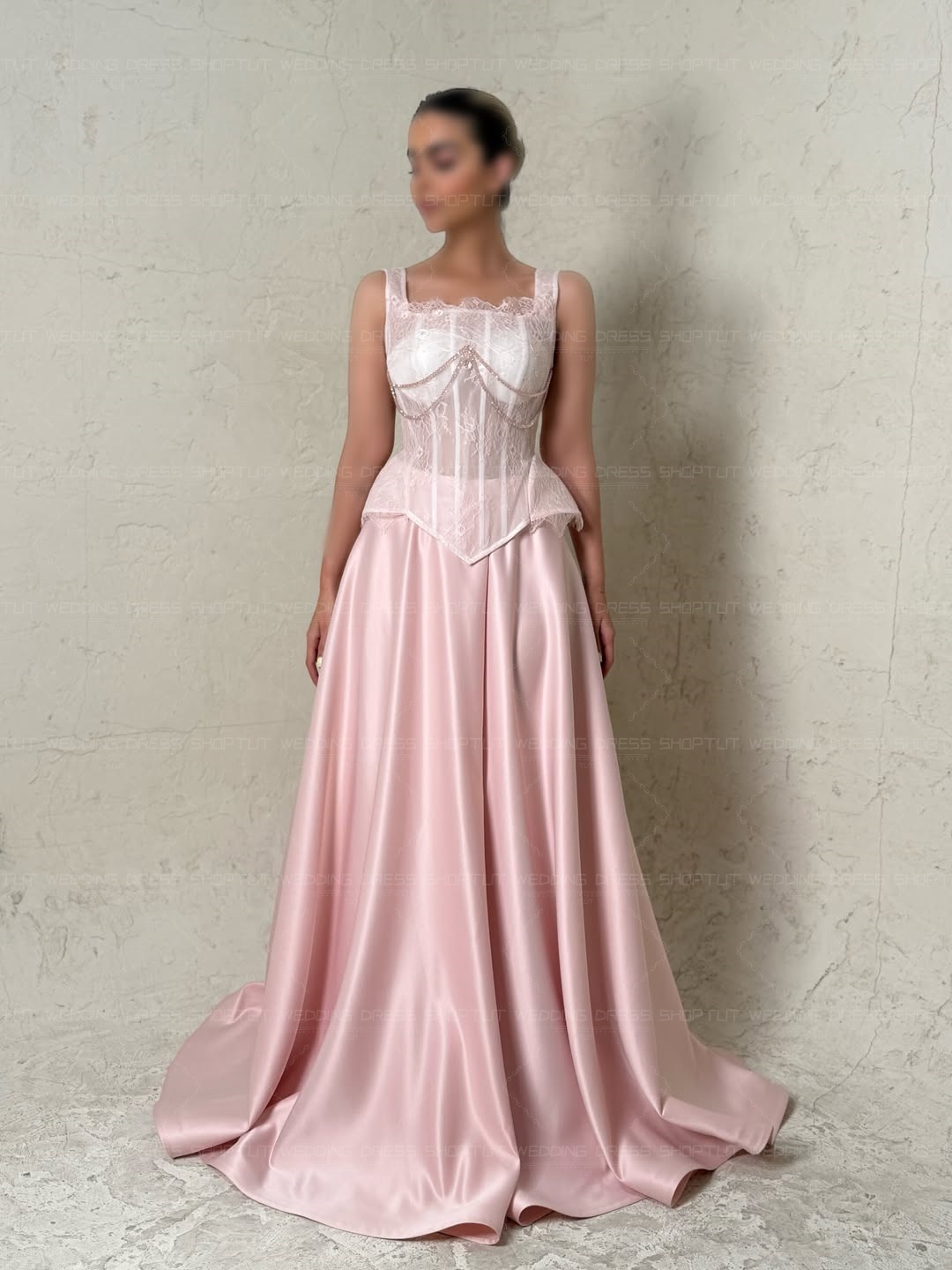 TLIT Elegant Baby Pink Silk Sa - Elegant Satin Evening Gown Split review and price
