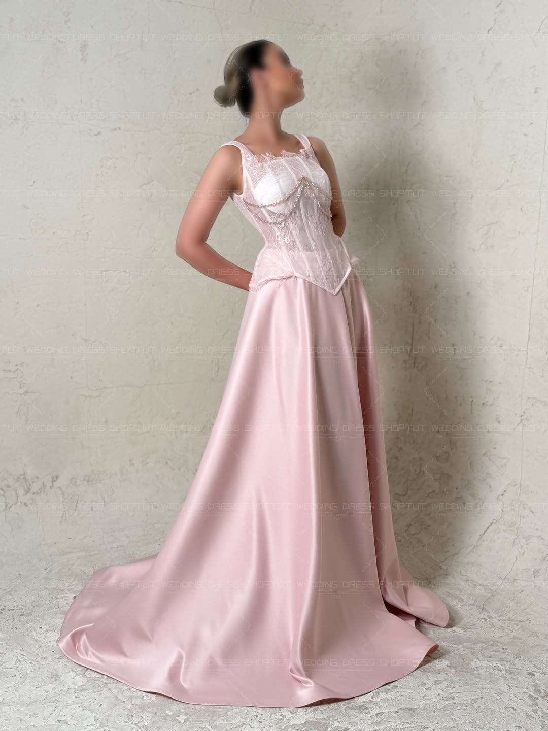 TLIT Elegant Baby Pink Silk Sa - Elegant Satin Evening Gown Split review and price