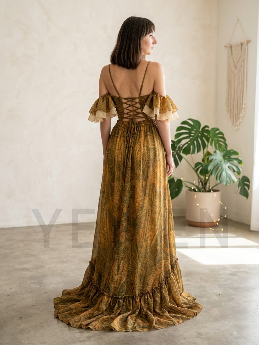 Boho Printed 2 Piece Maxi Dres - Boho Summer Beach Maxi Dress review and price