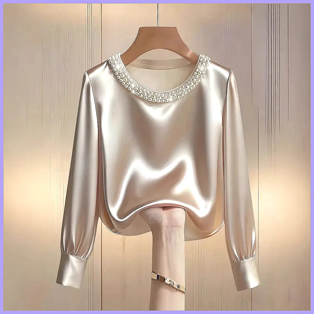 Elegant Beaded Satin Blouse fo - Blouses review and price
