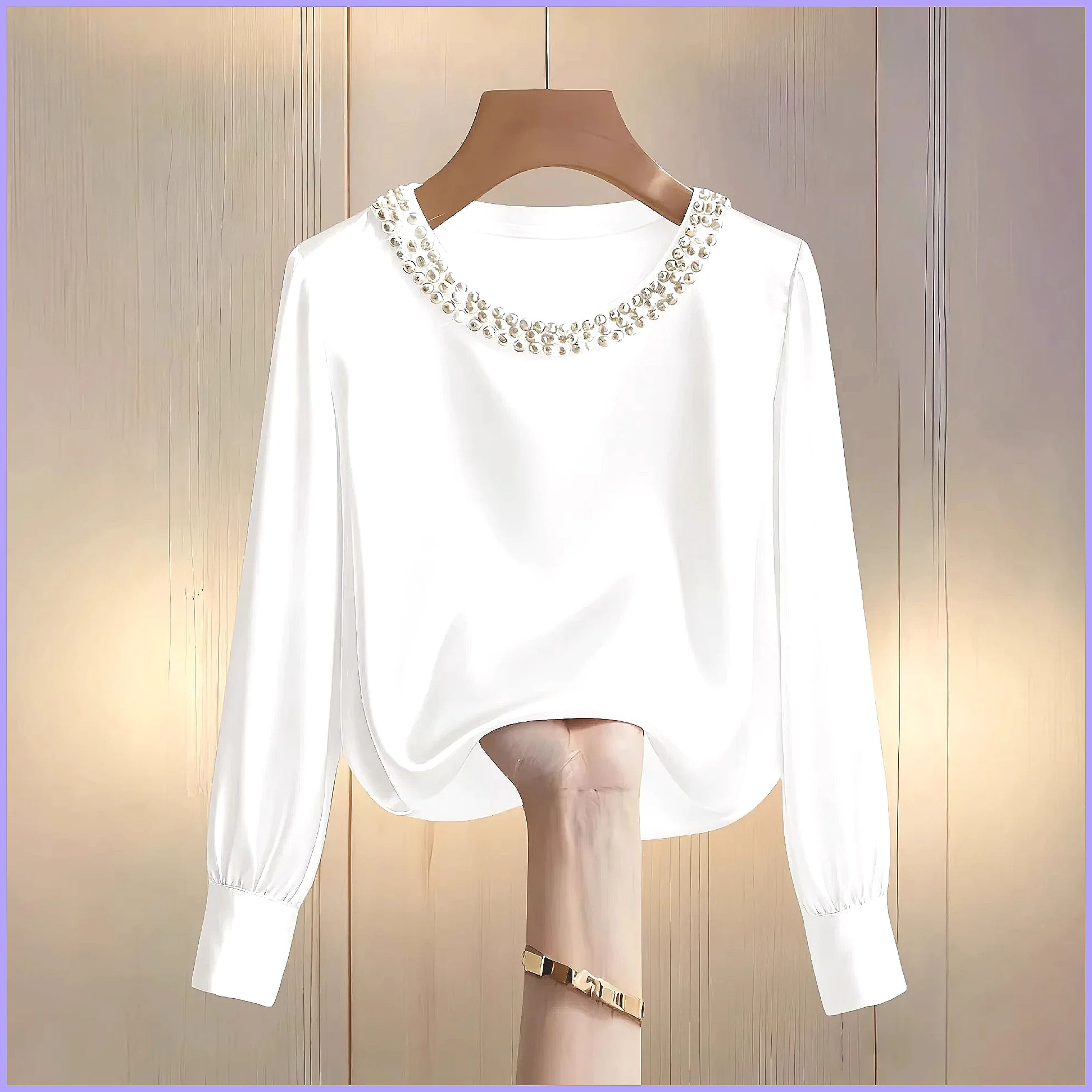 Elegant Beaded Satin Blouse fo - Blouses review and price