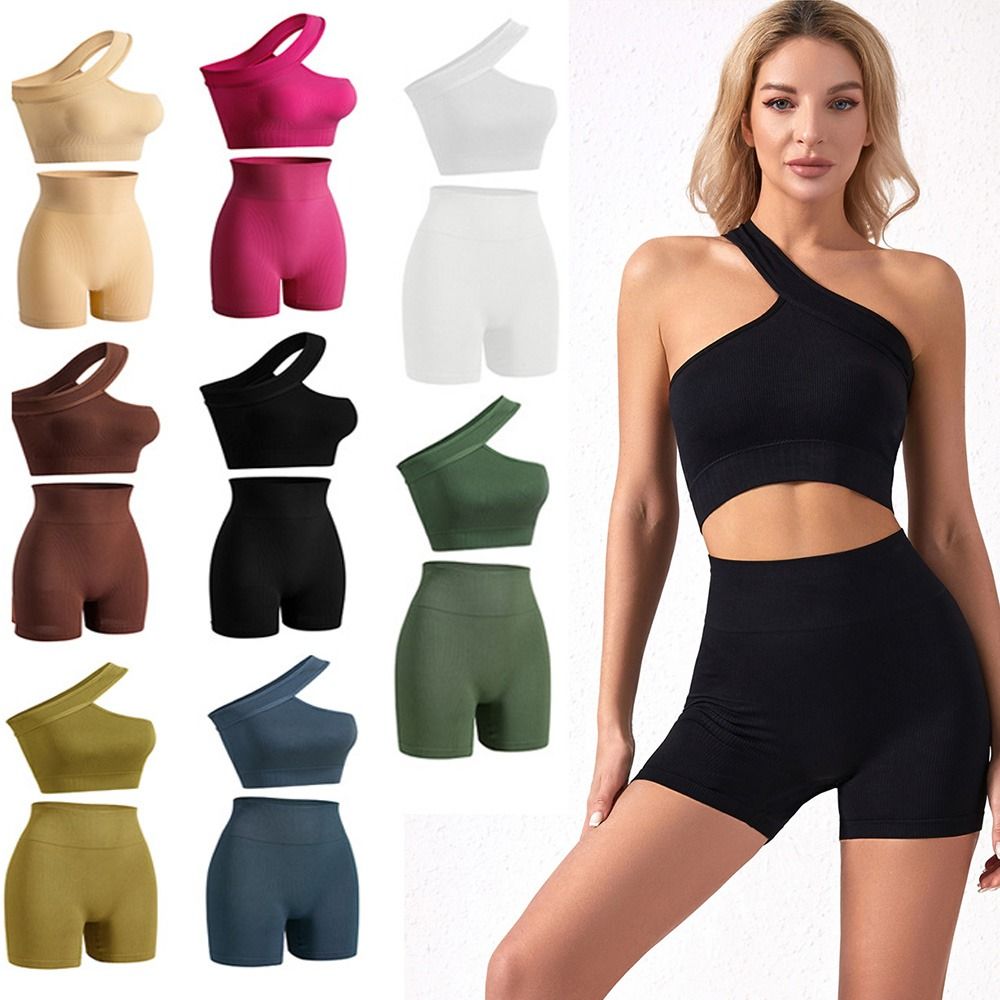 2Pcs Casual Seamless Women Wor - Seamless Ribbed Workout Tank Top review and price