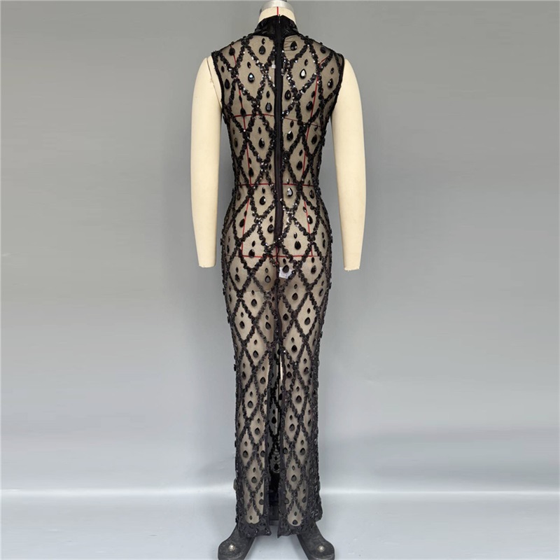 Black Sparkly Sexy Prom Dress  - Sexy Mesh Sheer Bodycon Dress review and price