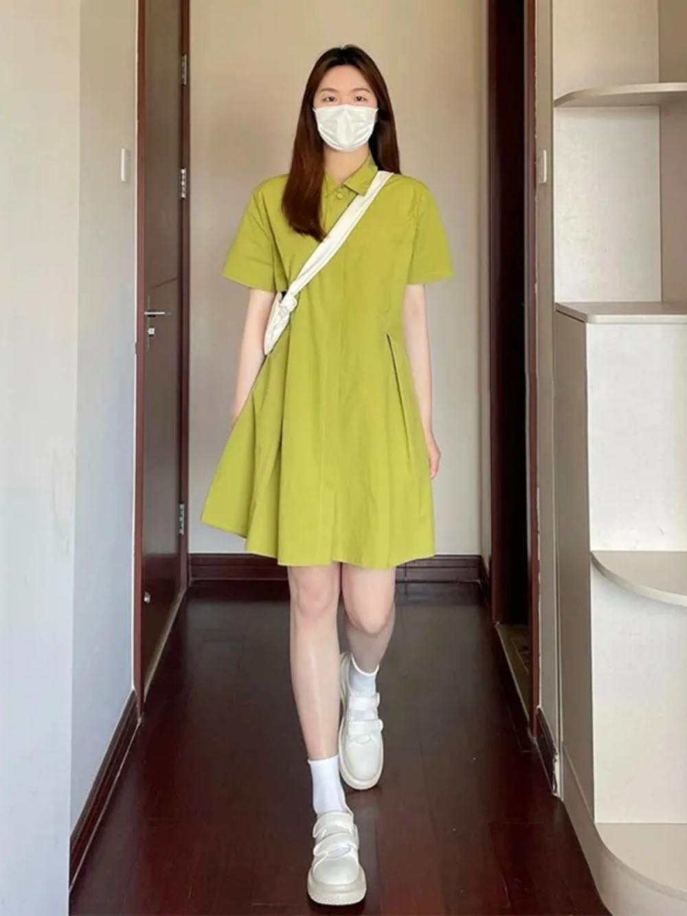 plus Size Women's  Neck Short  - Korean Style A Line Shirt Dress review and price