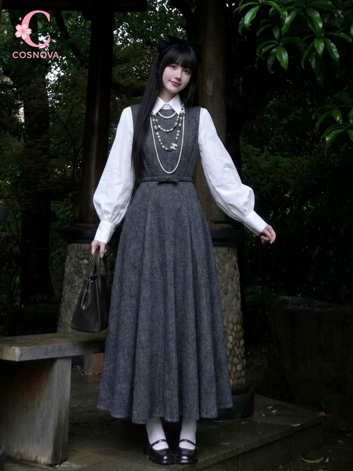 Korean Hepburn Style 2 Piece D - Korean Style A Line Shirt Dress review and price