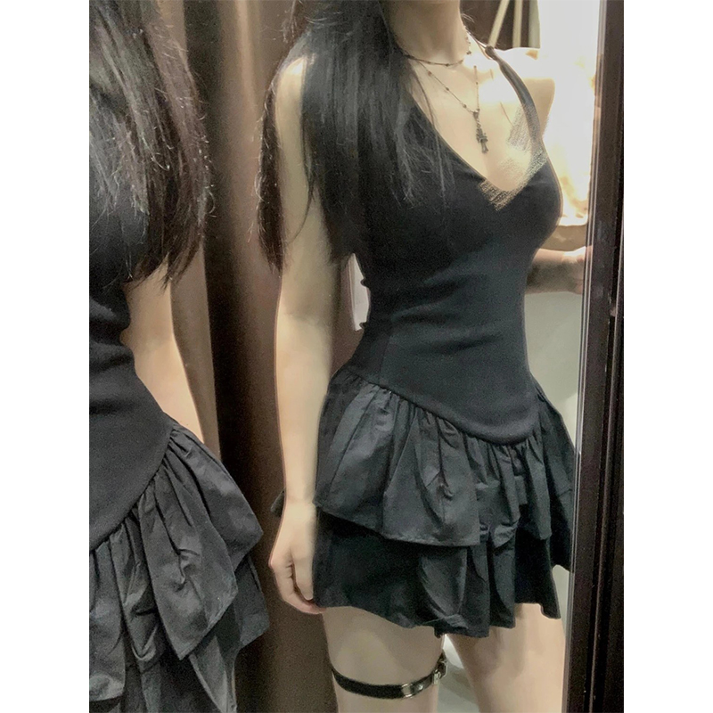 MEXZT Y2K Black Mini Dress Wom - Y2K Backless Halter Mini Dress review and price