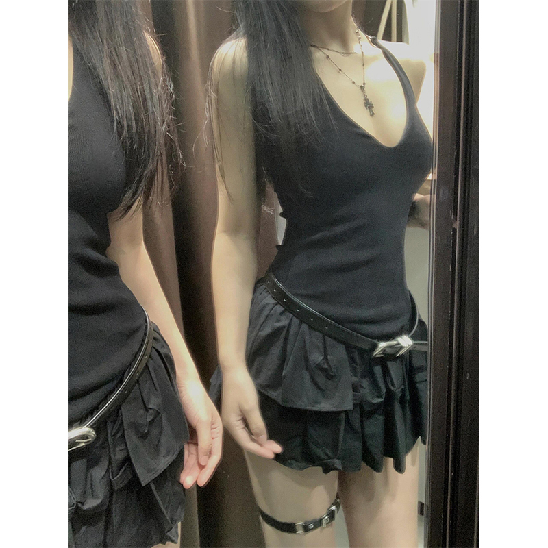 MEXZT Y2K Black Mini Dress Wom - Y2K Backless Halter Mini Dress review and price
