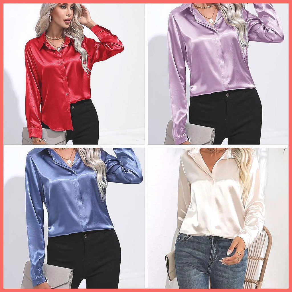 2025 Spring Summer Satin Shirt - Blouses review and price