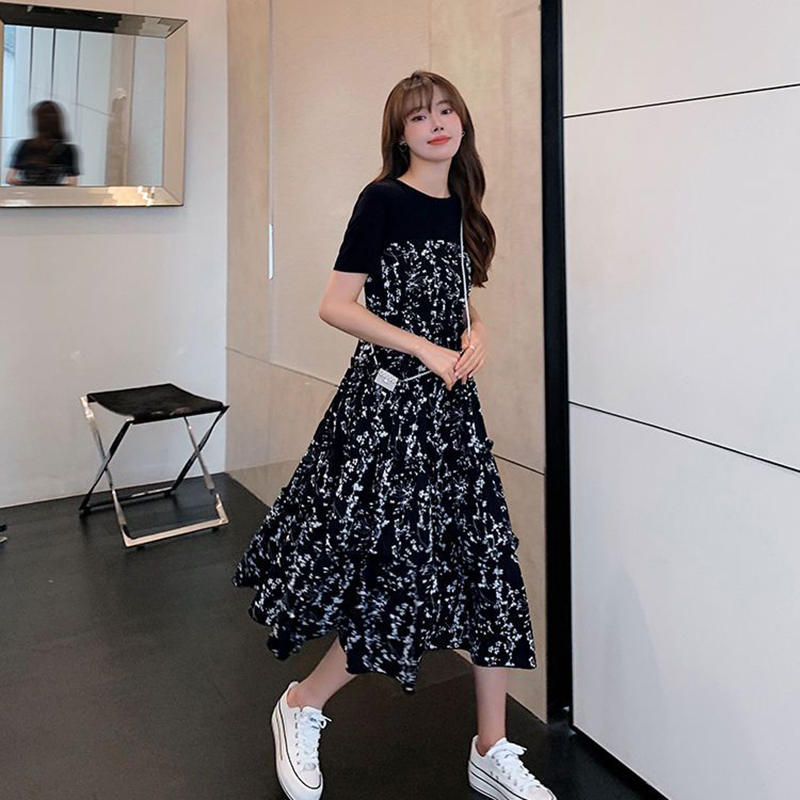Women's T-shirt Fake two Pcs K - Korean Style A Line Shirt Dress review and price