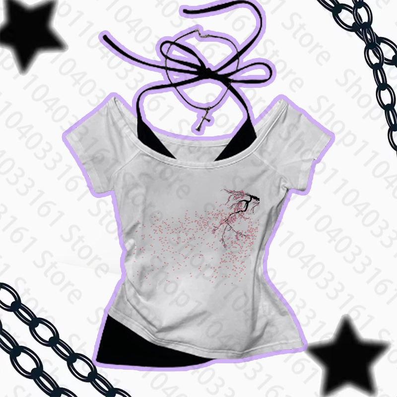 Aesthetic Gothic Punk Baby Tee - Y2K Graphic Baby Tee Crop review and price