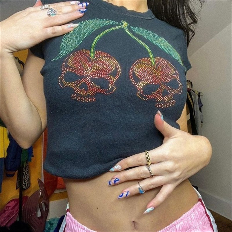 Aesthetic Punk Slim Emo Girls  - Y2K Graphic Baby Tee Crop review and price