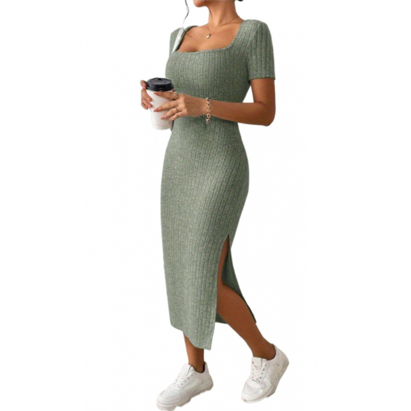 Ropa Para Mujer Vintage Ribbed - Bodycon Long Sleeve Ribbed Dress review and price