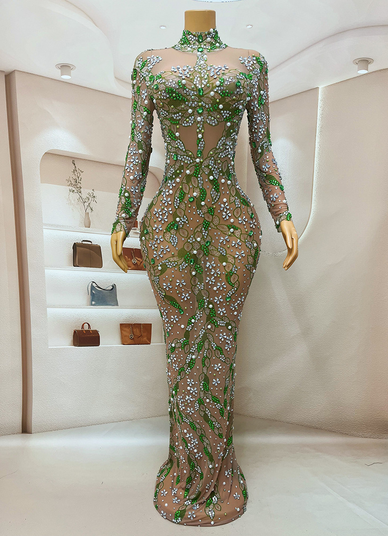 A stunning evening gown Long   - Sparkly Rhinestone Club Party Dress review and price