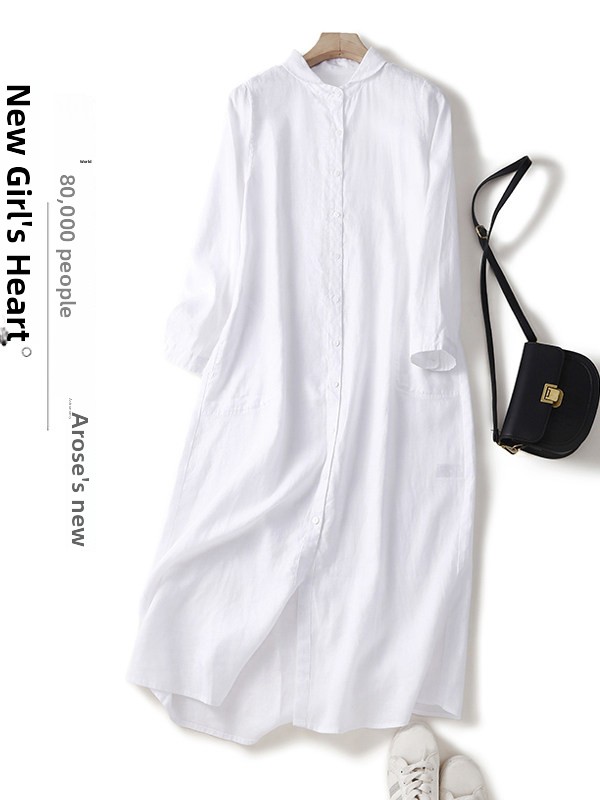Casual Cotton Linen Loose Shir - Casual Loose Linen Shirt Dress review and price
