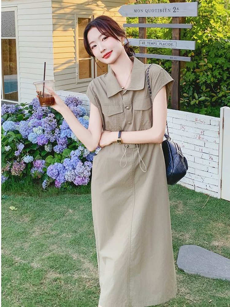 Slimming plus Size Korean Styl - Korean Style A Line Shirt Dress review and price
