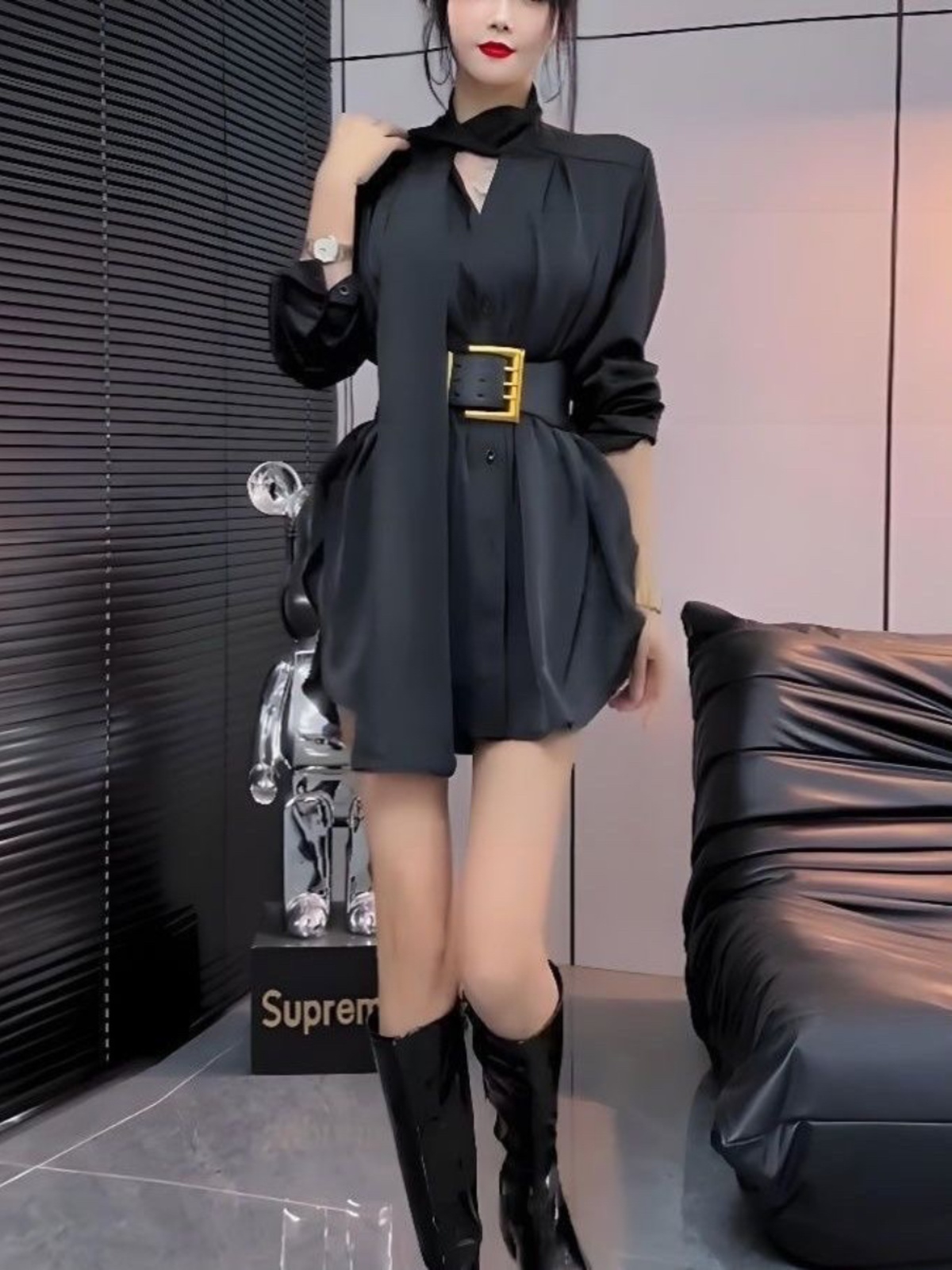 White Silk Shirt Dress Women's - Korean Style A Line Shirt Dress review and price