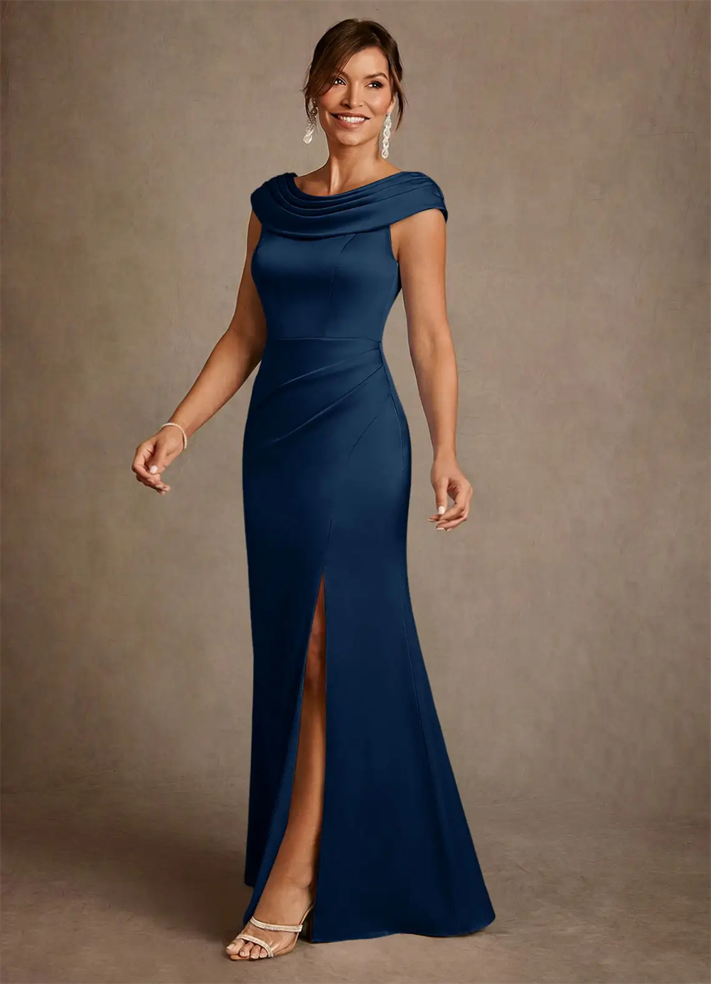 Mother Dress Mother Of Bride D - Elegant Satin Evening Gown Split review and price