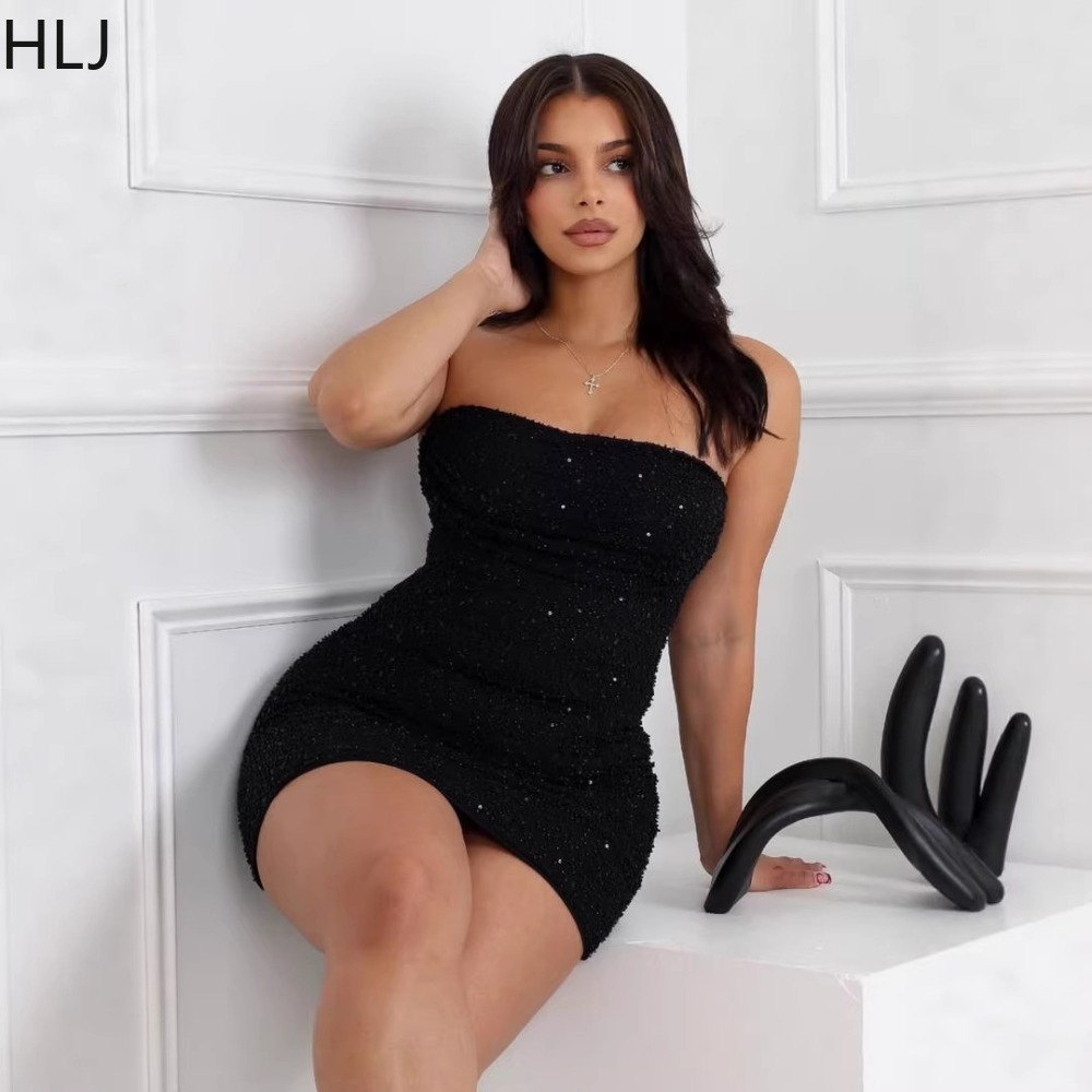 HLJ Sexy Women Strapless Mini  - Sparkly Rhinestone Club Party Dress review and price
