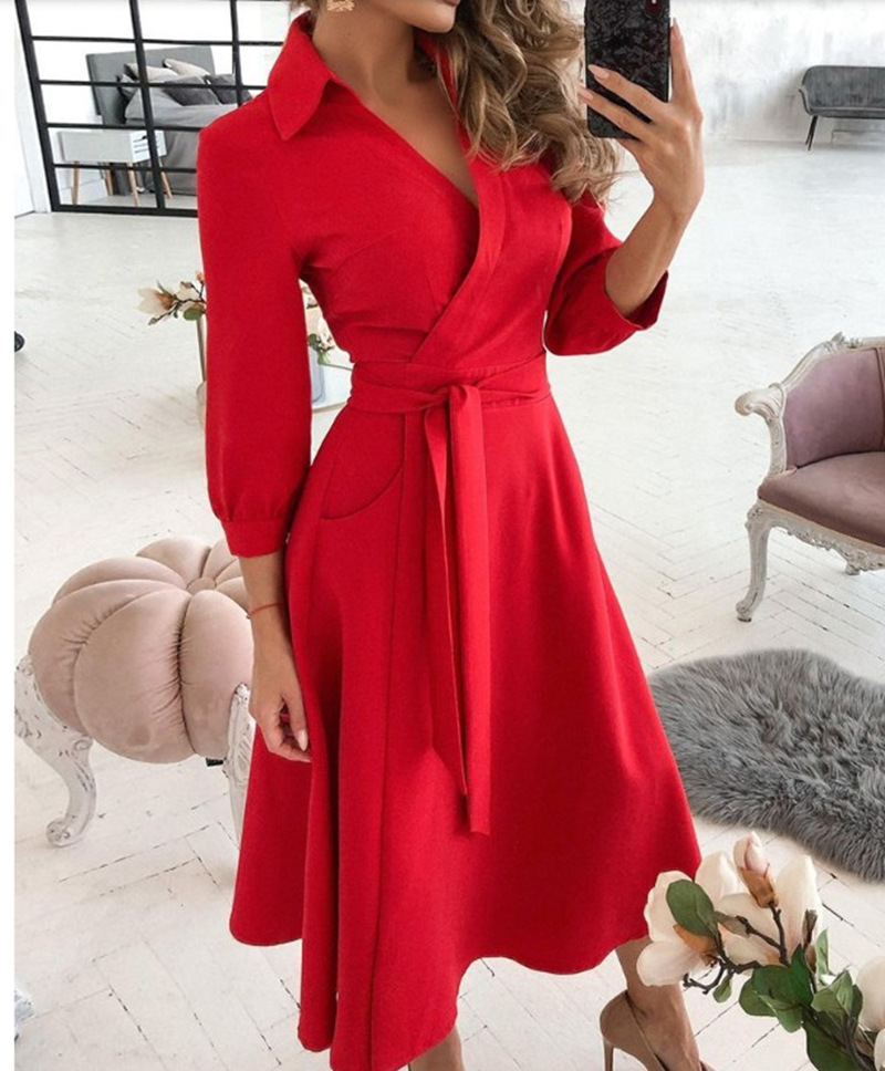 Women Print Dress Sexy V-Neck  - French Vintage Floral Midi Dress review and price