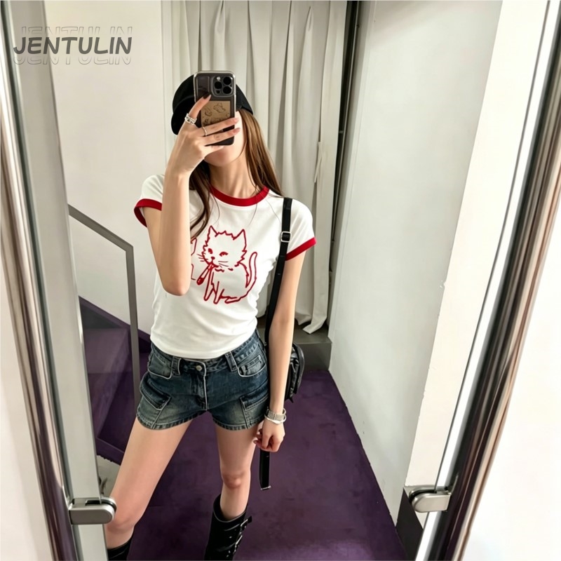 Korea Style Y2k 90s Crop Top H - Y2K Graphic Baby Tee Crop review and price