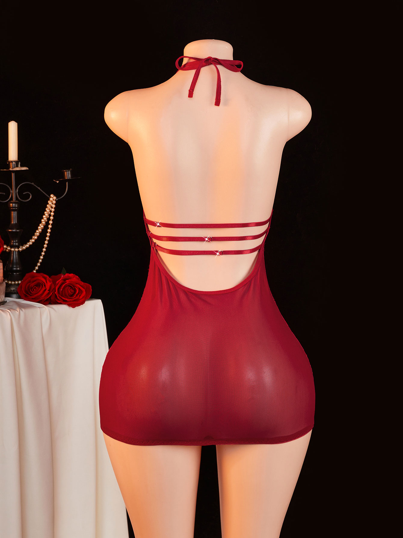 Sheer Lace Babydoll Women Halt - Sexy Mesh Sheer Bodycon Dress review and price