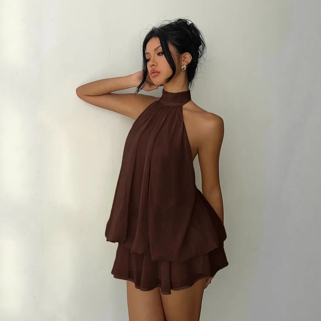 Women's Halter Neck Dress Back - Y2K Backless Halter Mini Dress review and price