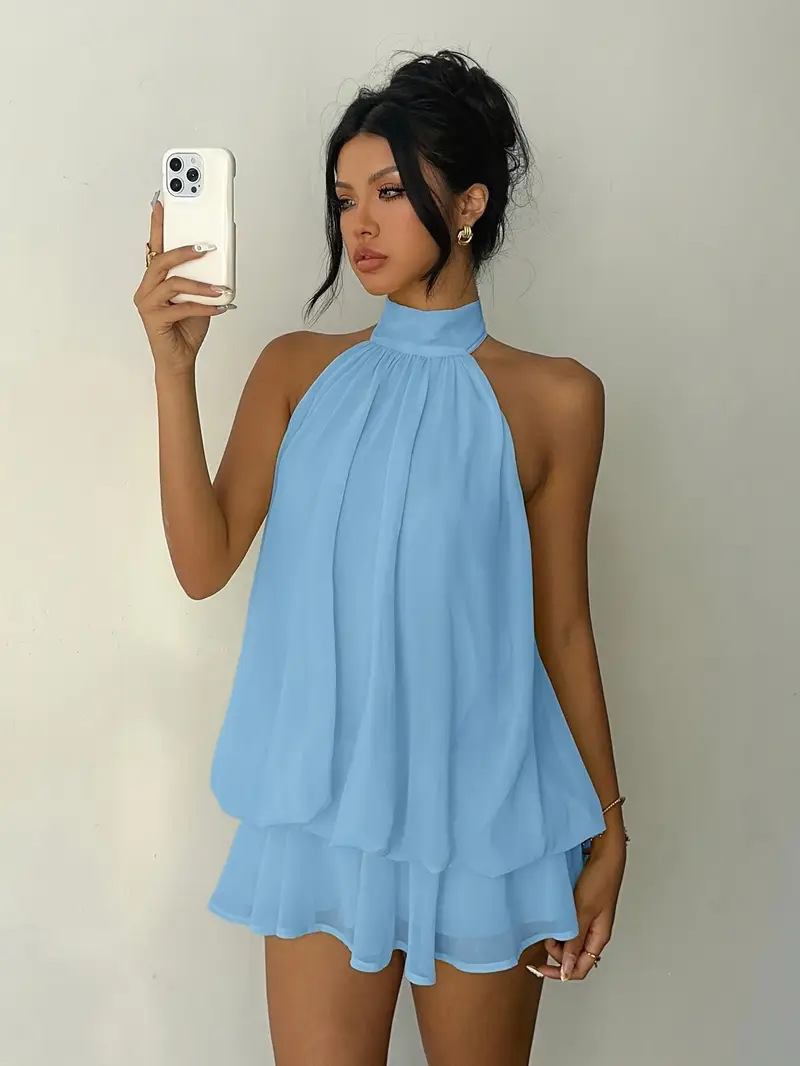 Women's Halter Neck Dress Back - Y2K Backless Halter Mini Dress review and price