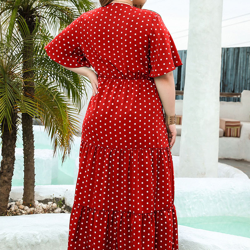 Boho Dot Printed V-Neck Women' - Boho Summer Beach Maxi Dress review and price