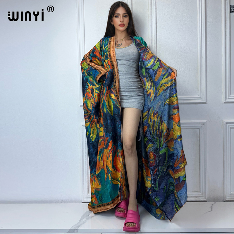 WINYI high quality boho print  - Boho Summer Beach Maxi Dress review and price