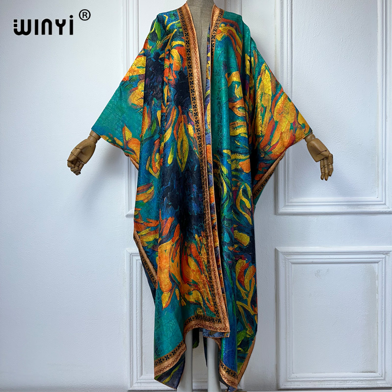 WINYI high quality boho print  - Boho Summer Beach Maxi Dress review and price
