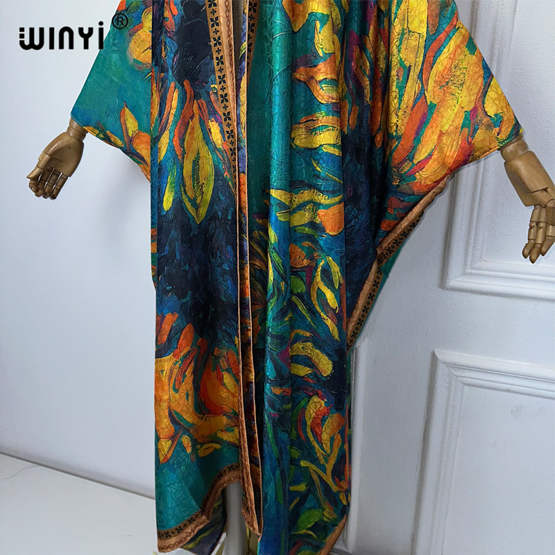 WINYI high quality boho print  - Boho Summer Beach Maxi Dress review and price